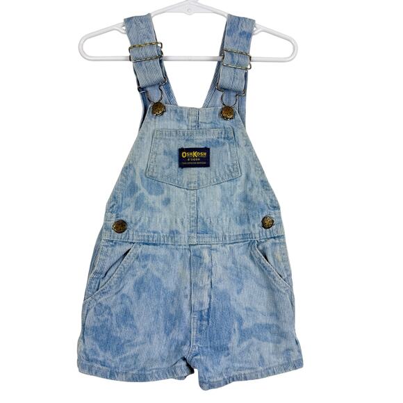Vintage OshKosh B’Gosh USA Vestbak Shortalls Overalls Tie Dye Blue - 3T 3 - Picture 1 of 7